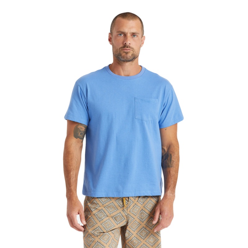Basic S/S Pocket Tee – Sky Blue S