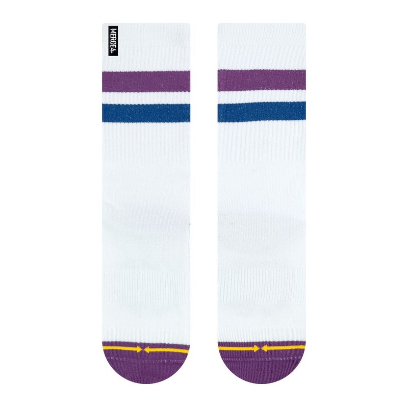 Merge4 Repreve Subtle Grape Classic Crew Socks – White Medium