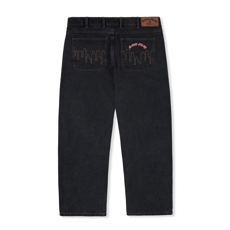 Cash Only Logo Baggy Denim Jeans, washed black washed black 30″