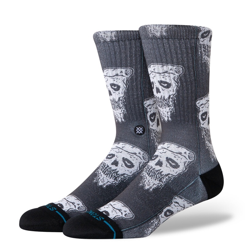 STANCE PIZZA FACE CREW SOCKS WHITE/BLACK M