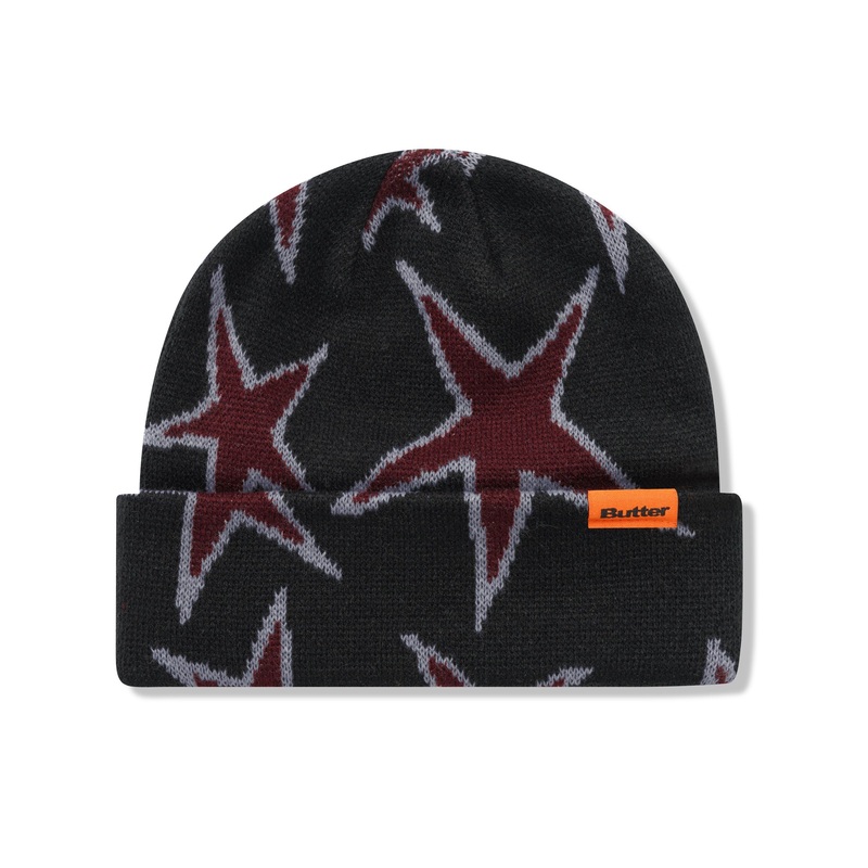 Stars Cuff Beanie – Black