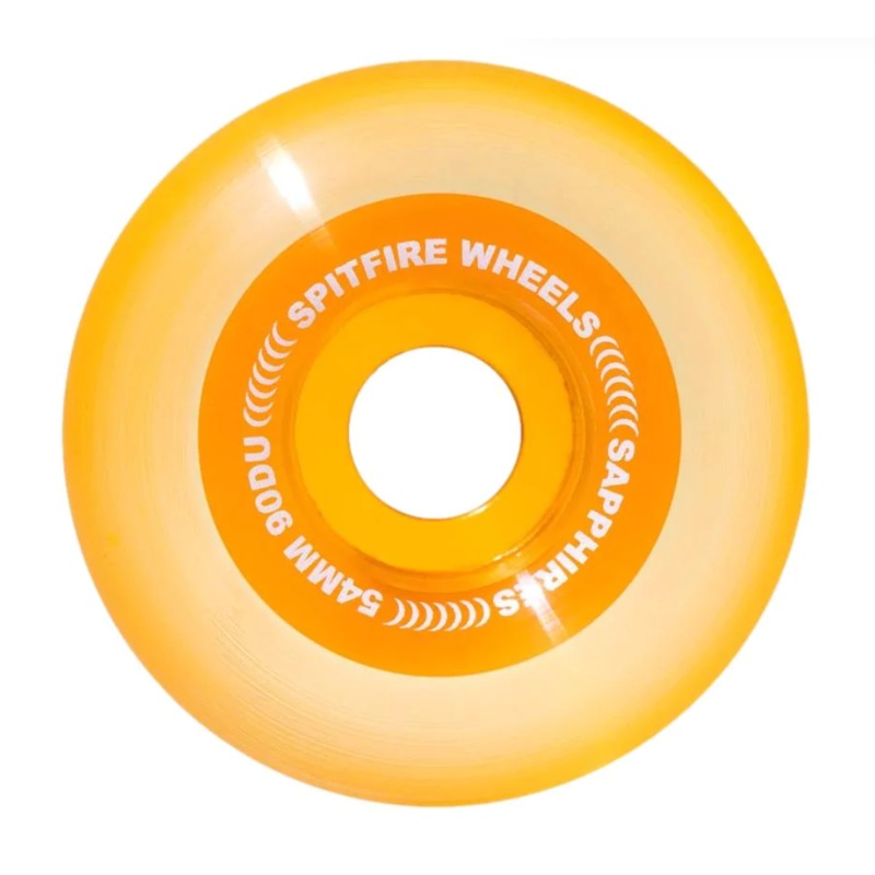 Spitfire Wheels – Sapphire 90A Clear/Orange – 54mm