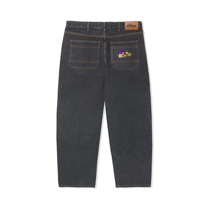 Butter Goods Wizard Denim Pants, washed black washed black 30″