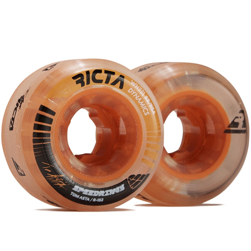 Ricta Asta Speedrings Slim 95a Skateboard Wheels – Clear Orange – 53mm