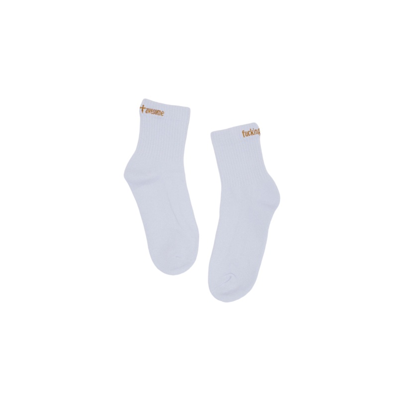 Cross Quarter Socks – White