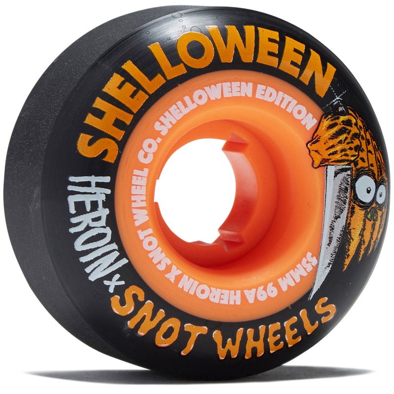 Snot x Heroin Shelloween 99a Skateboard Wheels – Black/Orange – 55mm