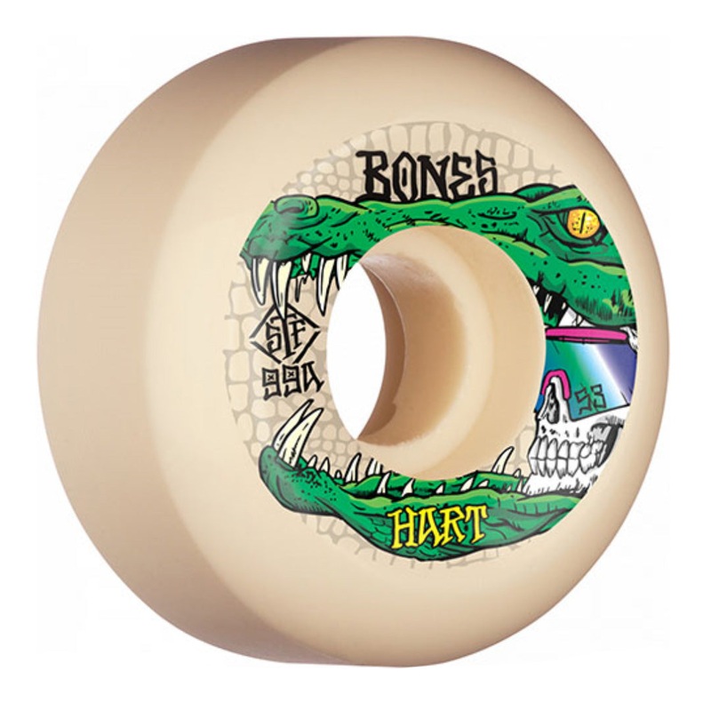 Bones – 53MM 99A Hart Gator Skull V5 Sidecut STF Skateboard Wheels