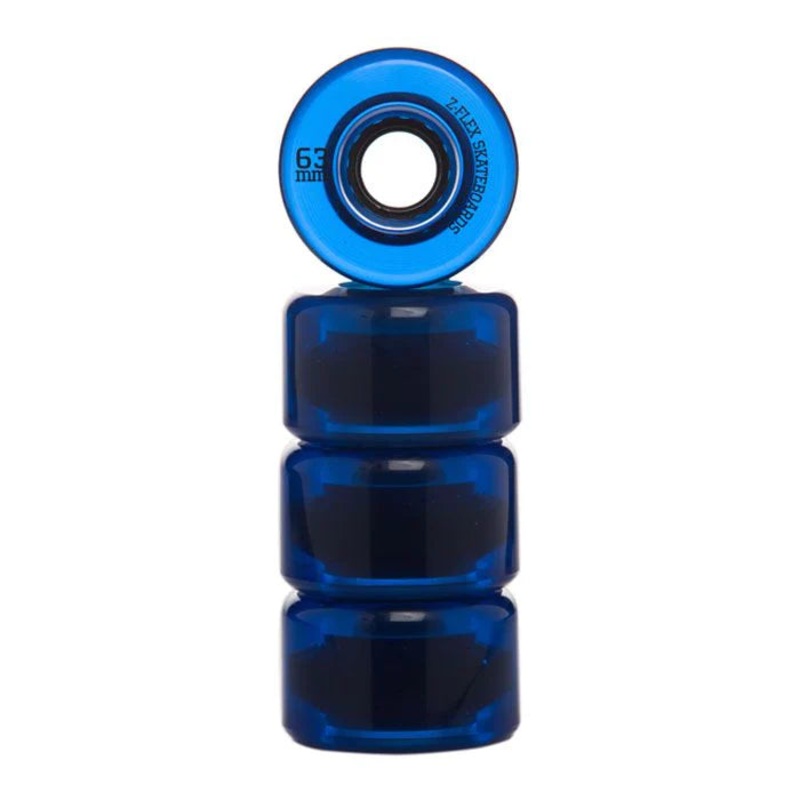 Z-Flex Clear Blue Z-Smooth 63mm 78A Cruiser Wheels