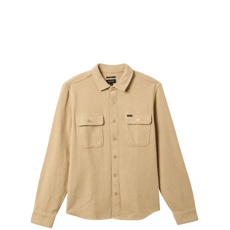 Brixton Bowery Textured Twill Overshirt, sand sand M