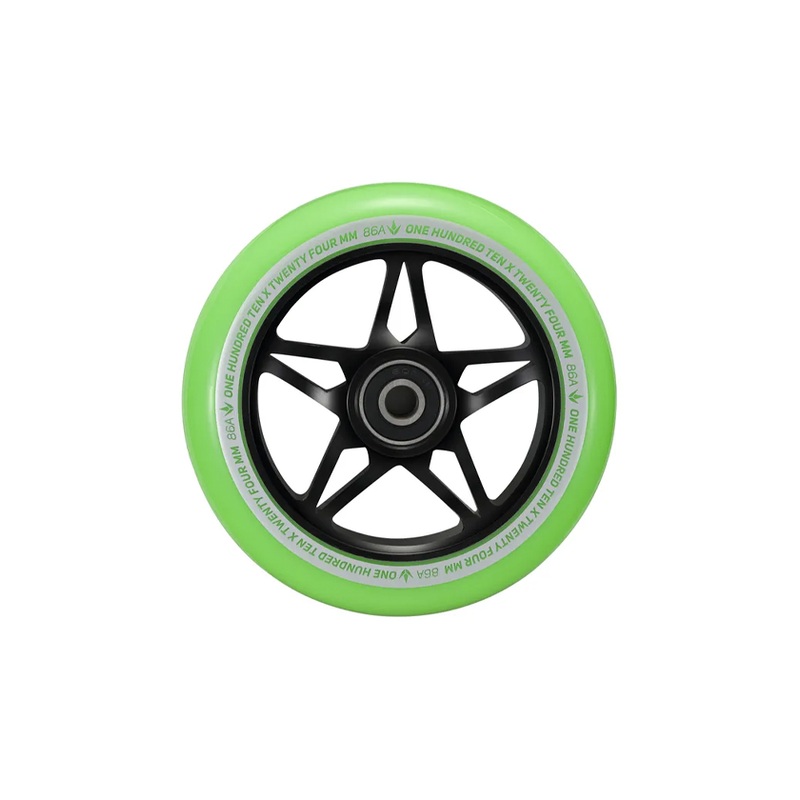 Envy S3 Scooter Wheels Black/Green 110mm 110mm Black/Green