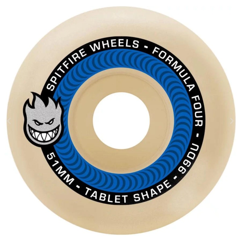 Spitfire Wheels – F4 99A Tablet Shape (Various Sizes) 51mm