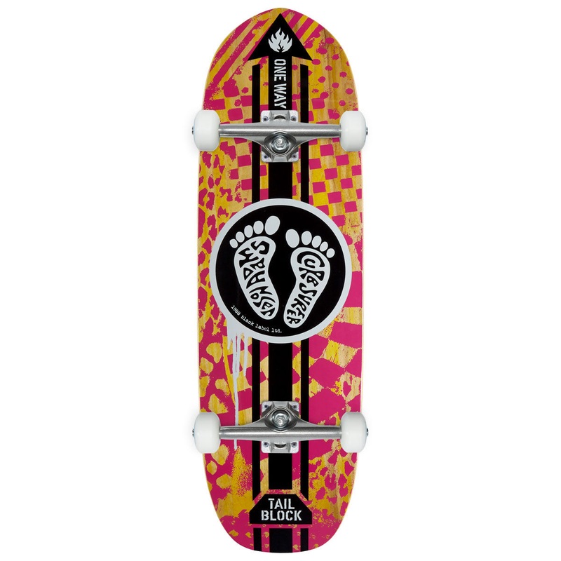 Black Label Jason Adams Curb Surfer Custom Shape Skateboard Complete – Assorted Stains – 9.75″