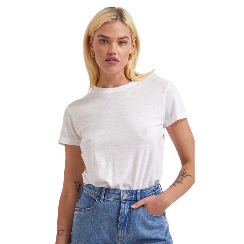 Afends Hemp Basics Ladies T-Shirt White Small White