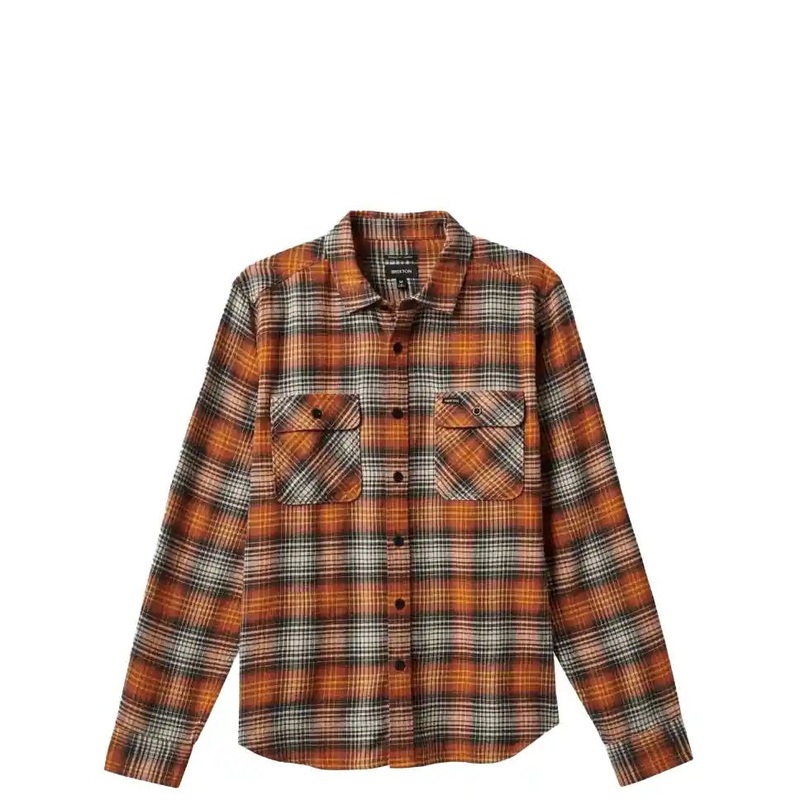 Brixton Bowery Lightweight Ultra Flannel, terracotta/black terracotta/black M