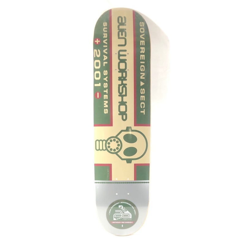 Alien Workshop Anthony Van Engelen AVE Survival Systems 2001 20 Years Green/Tan/Grey 8″ Skateboard Deck 8.0″