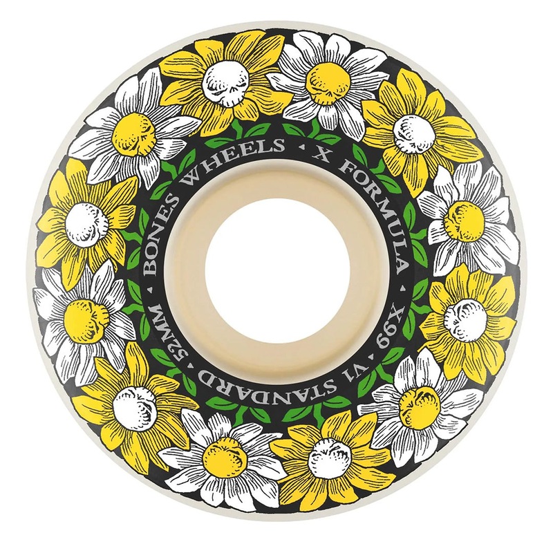 Bones – 52MM 99A Pushing Up Daisies V1 Standard X-Formula Skateboard Wheels