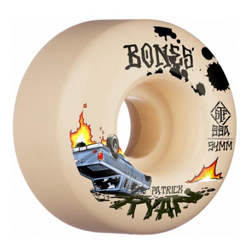 Bones – 54MM 99A Ryan Crash & Burn V4 Wide STF Skateboard Wheels