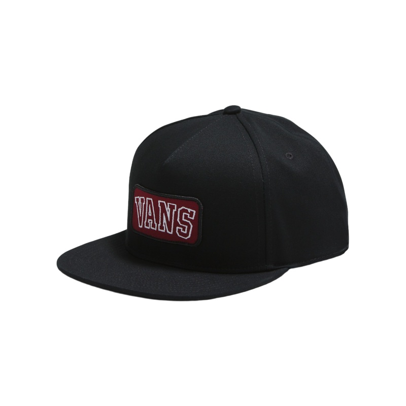Patched Snapback Hat – Black