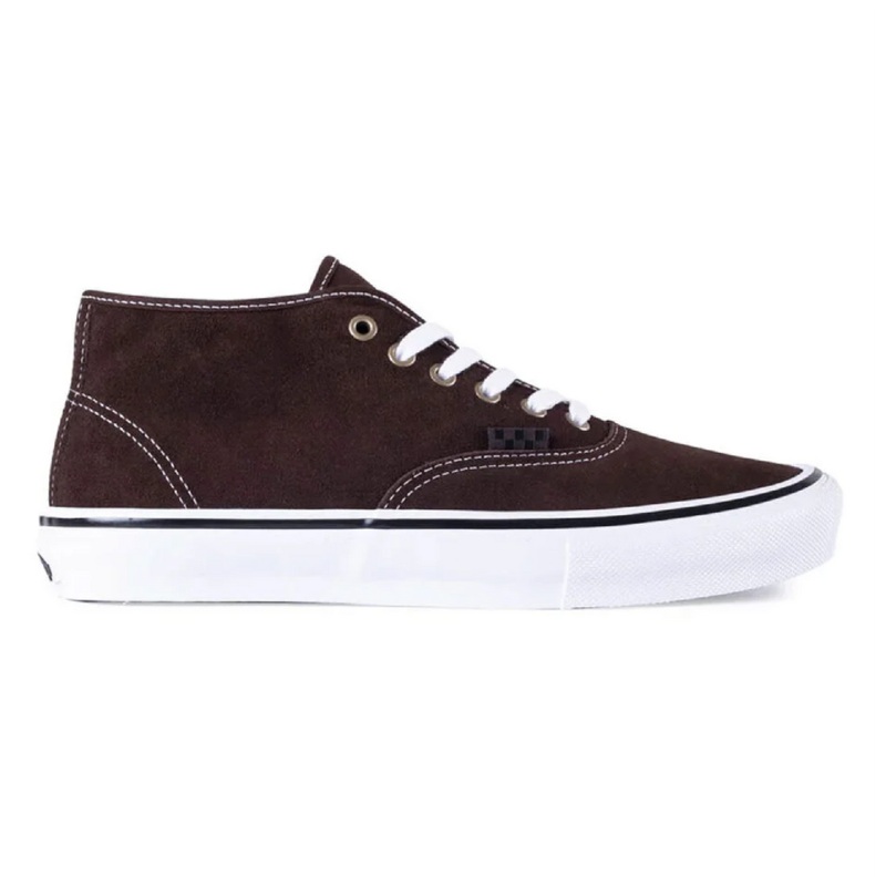 Skate Authentic Mid VCU – Dark Brown/White 8