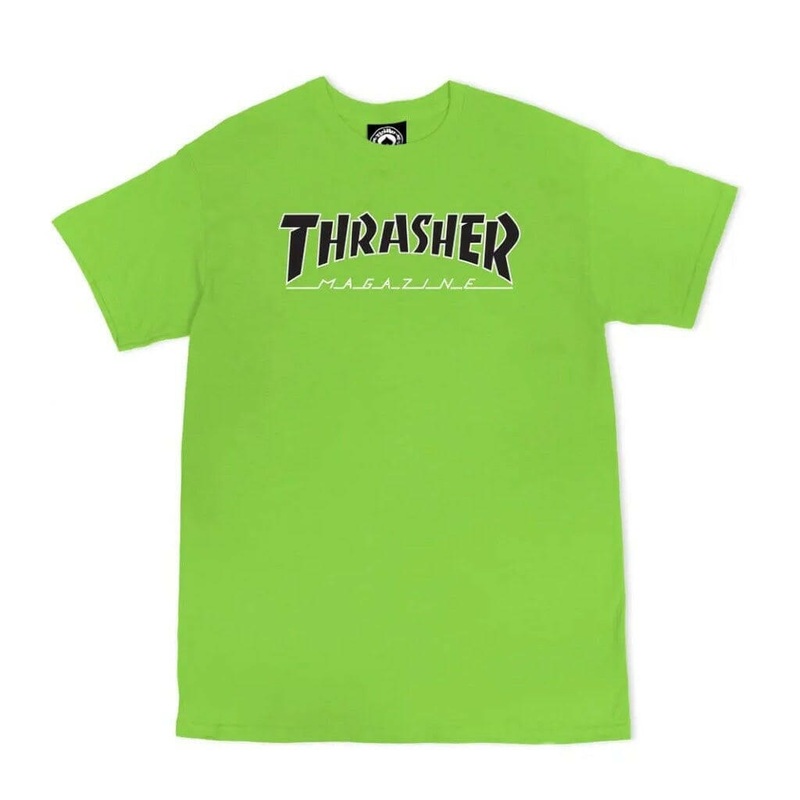 Thrasher – Outlined Tee Lime/Black S